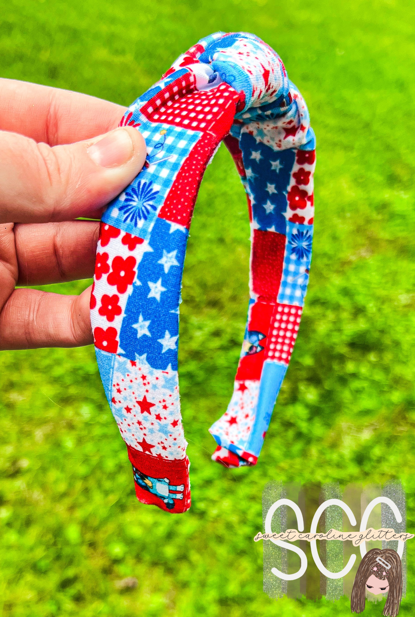 Red White Blue Dog Headband