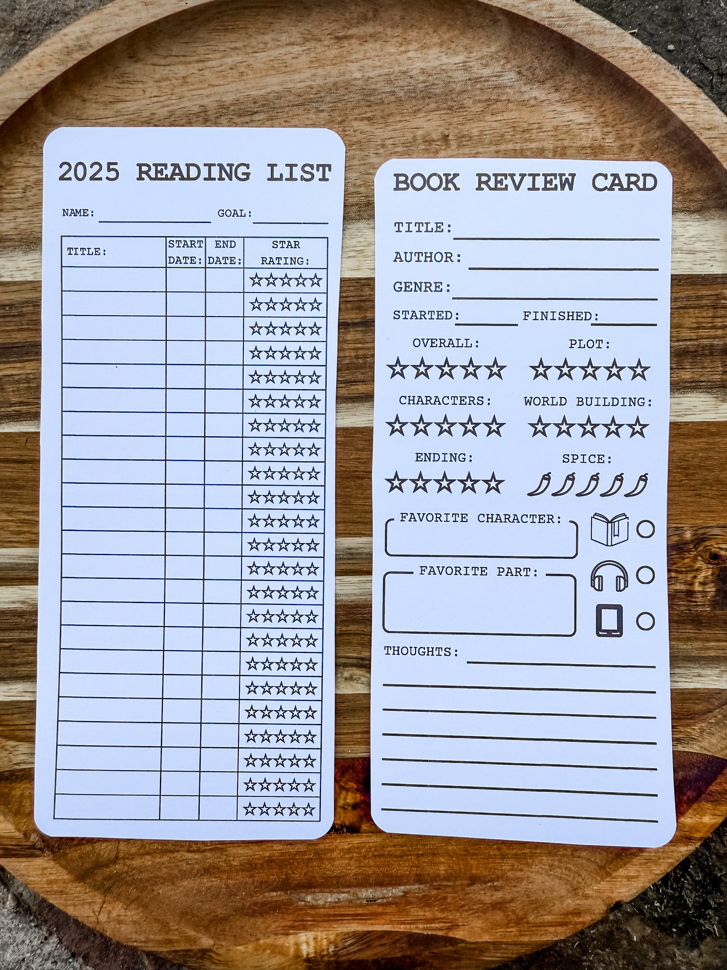 Book Tracking/Review Bookmarks
