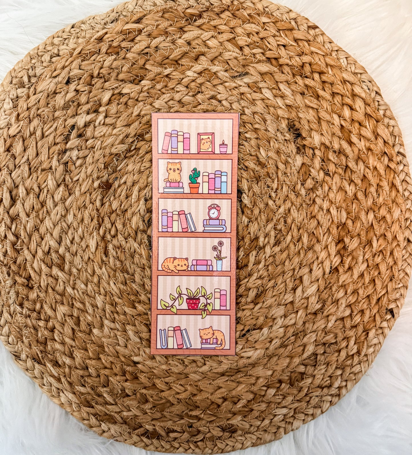 Cat Bookshelf Bookmark