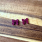 Burgundy Bow Studs