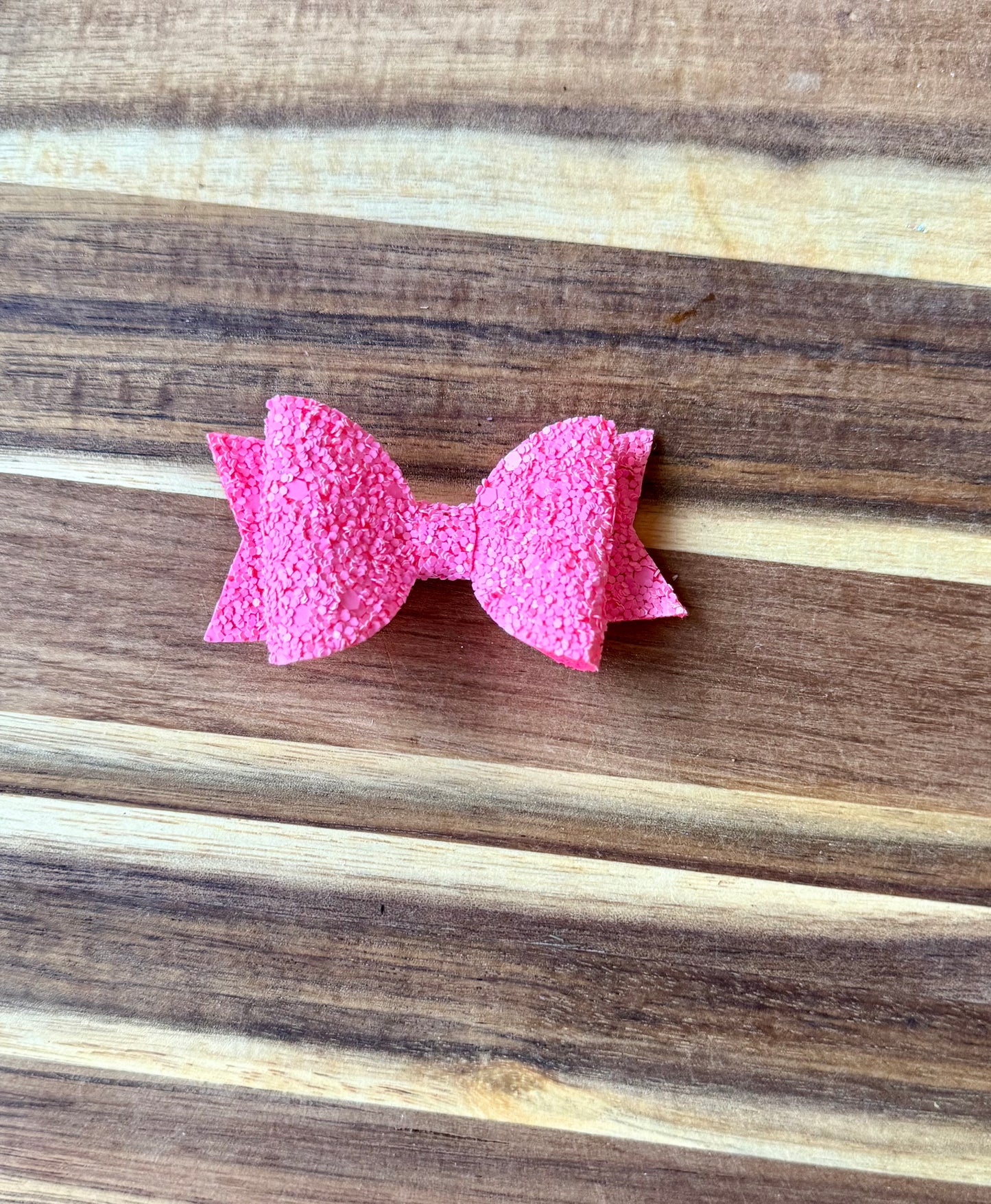 3” Pink Glitter Bow
