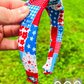 Red White Blue Dog Headband