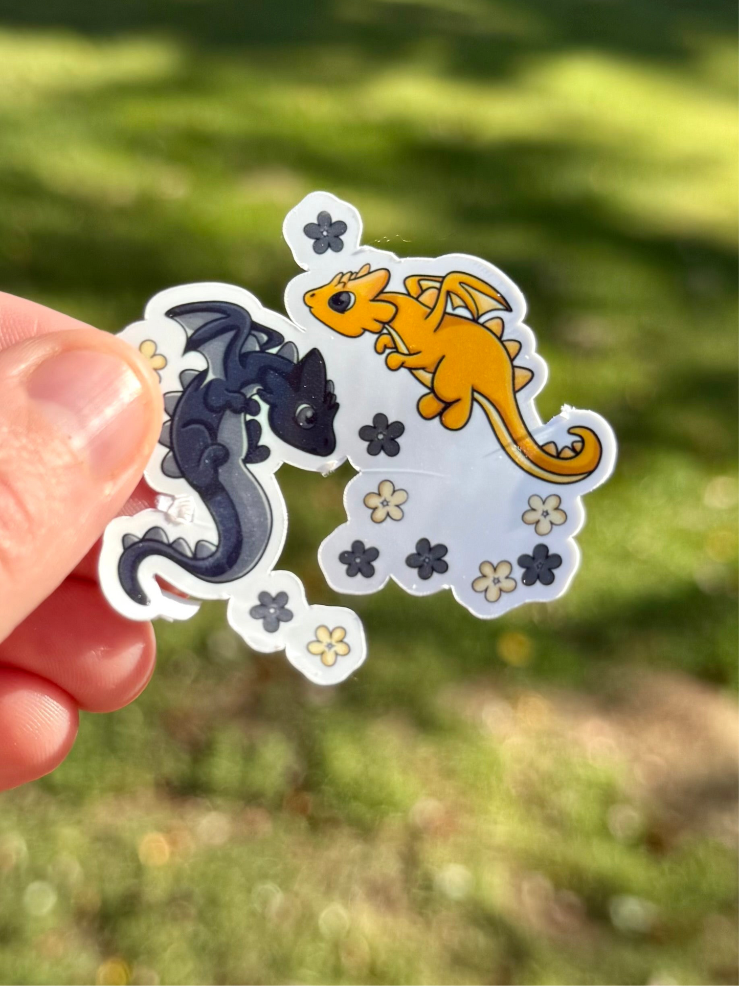 Floral Dragons Sticker