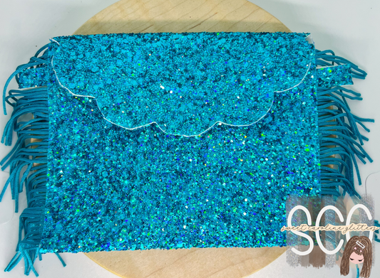 Neon Blue Purse with Fringe