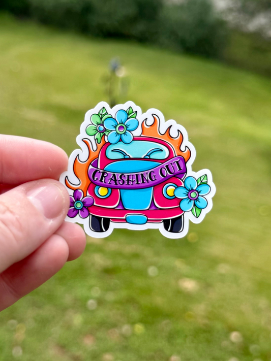 Crashing Out Sticker