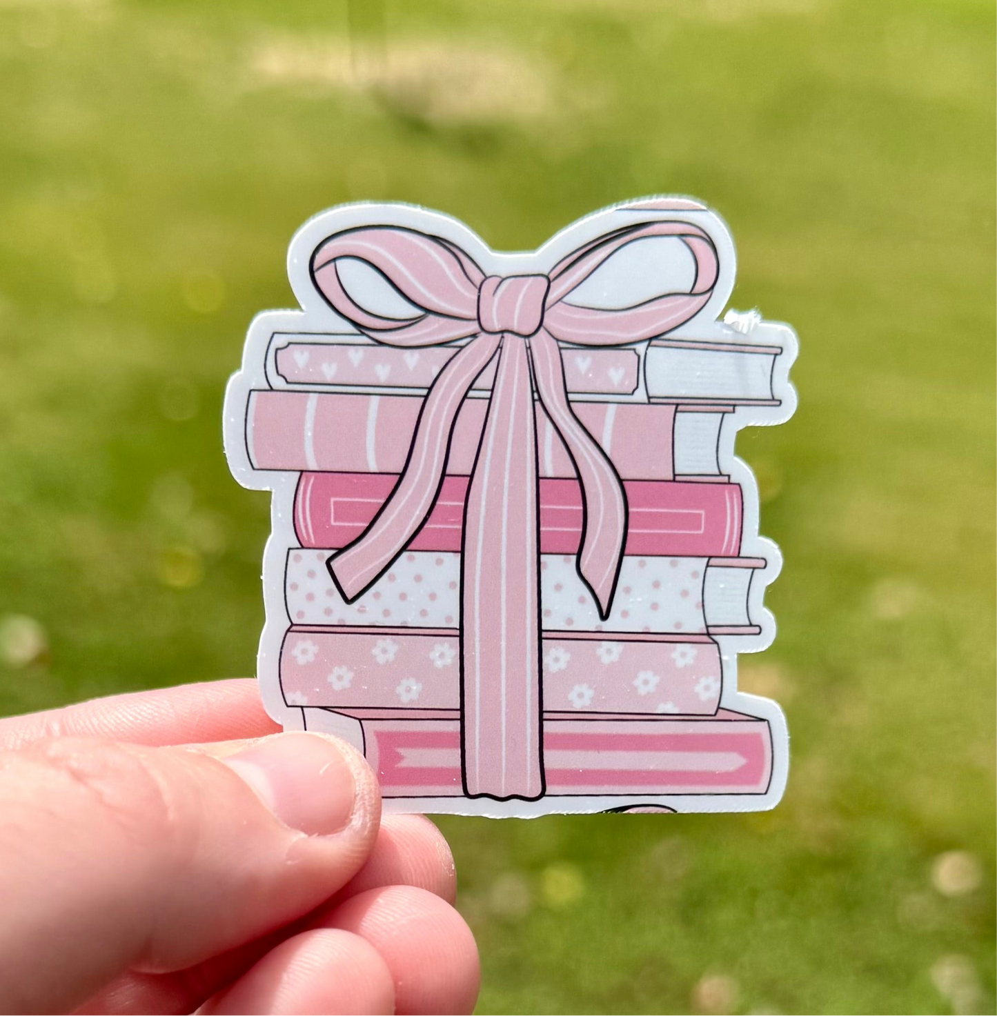 Pink Book Stack Sticker