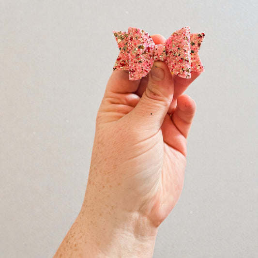 Pink Glitter 3” Bow