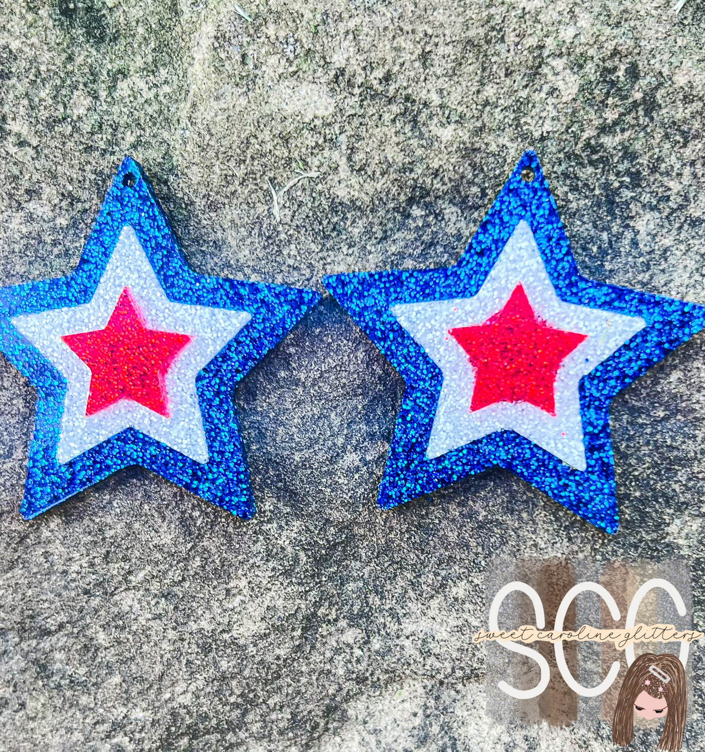 RWB Stacked Stars Dangles