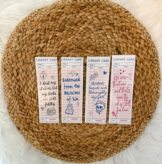 Library Card Bookmarks