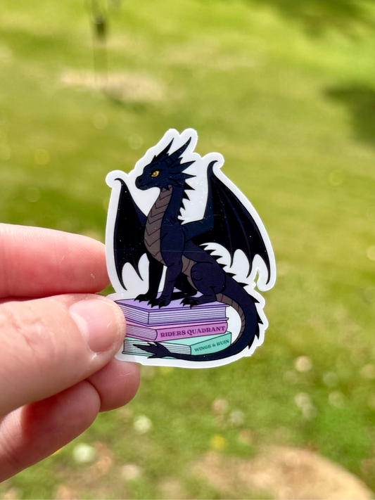 Dragon and Books Sticker