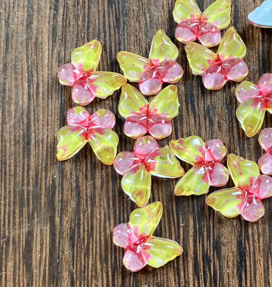 Yellow and Red Butterfly Druzy