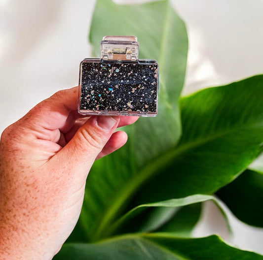 2” Black and Silver Claw Clip