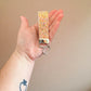 Tan Gold Glitter Wristlet Keychain